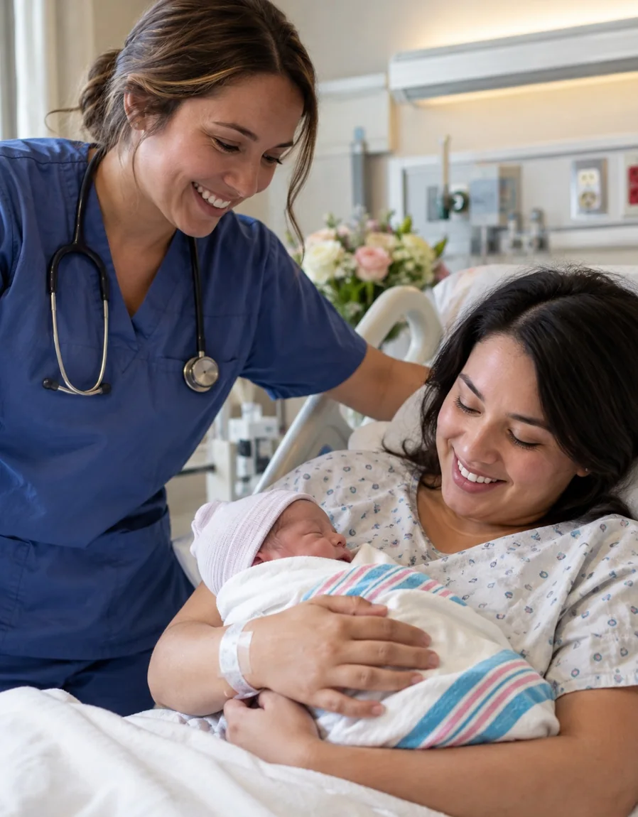 Patient and caregiver during a care visit